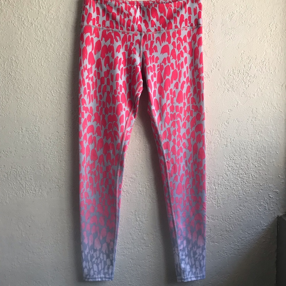 ALO Yoga Vibrant Red and Purple Ombre Leggings